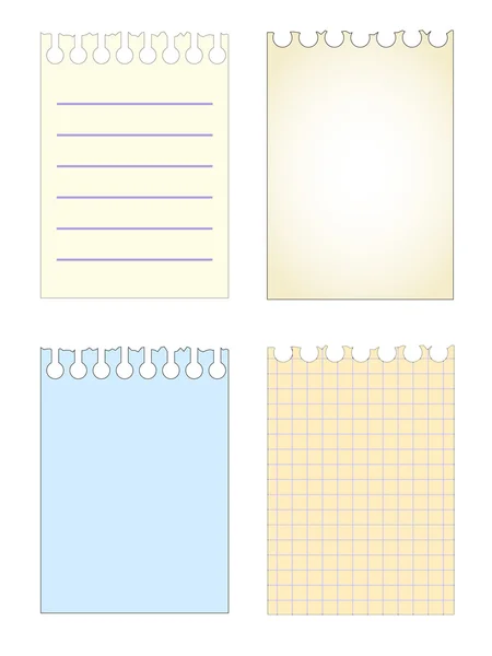 Hojas de cuaderno conjunto patrón — Vector de stock