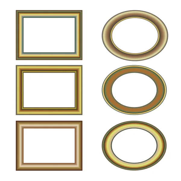 stock vector Gold bronze frame set pattern