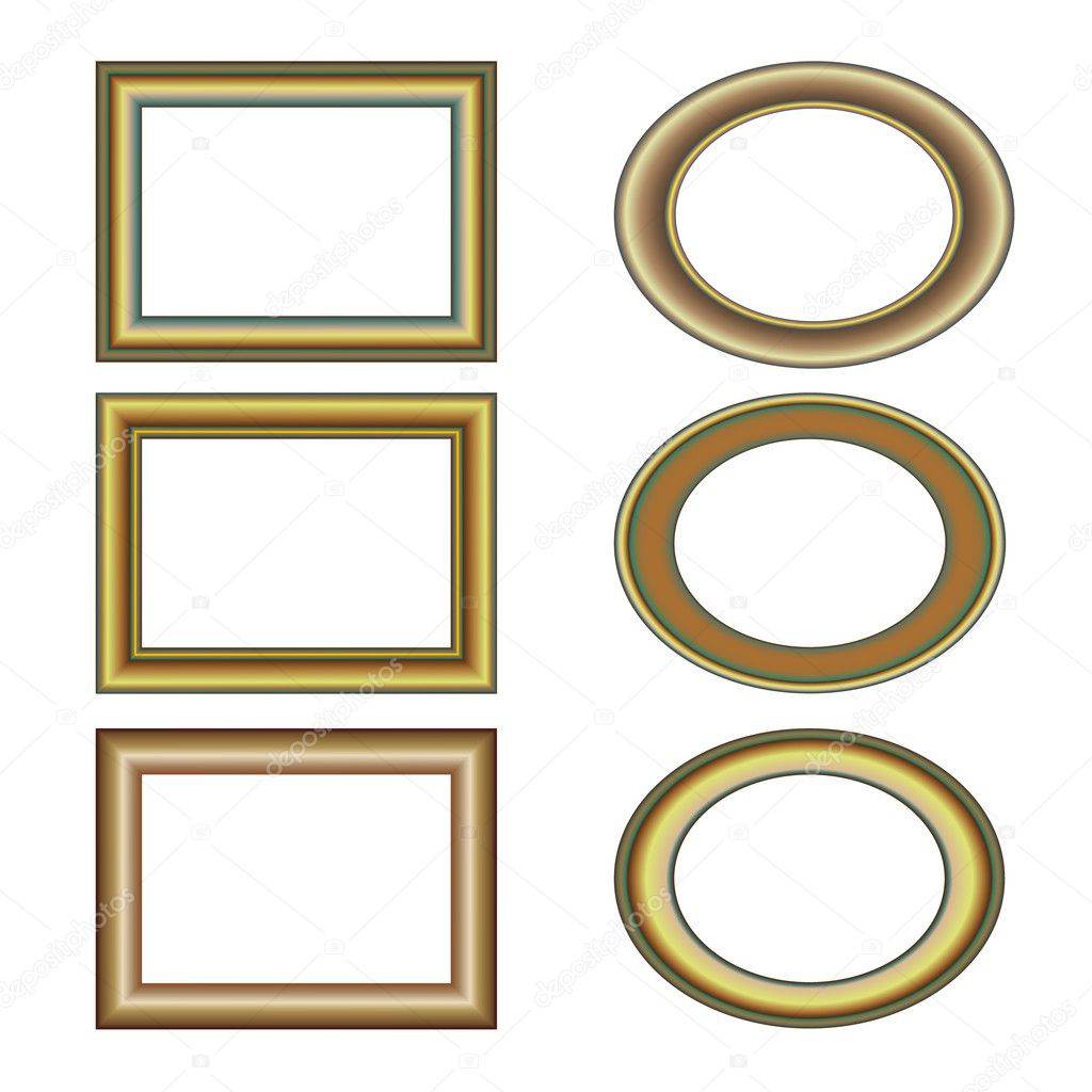 Gold bronze frame set pattern