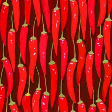 Red cayenne chili pepper seamless clipart