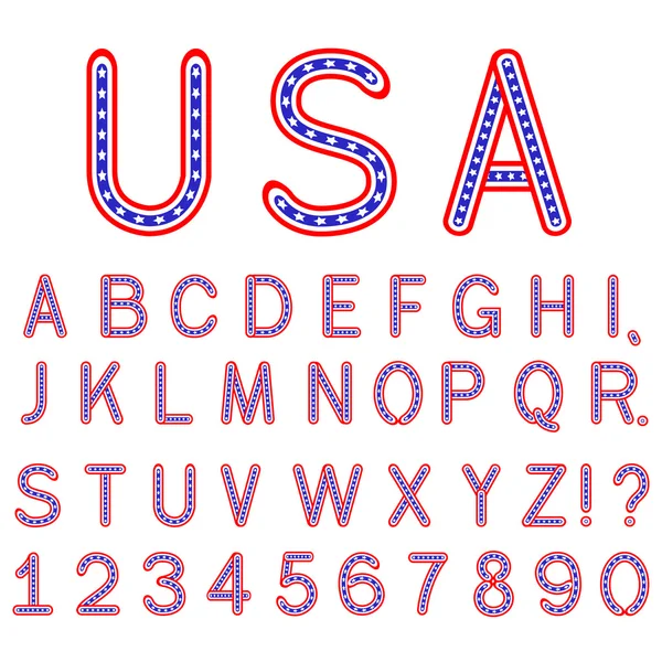 分離されたアメリカ シンボル アルファベット文字 — ストックベクタ