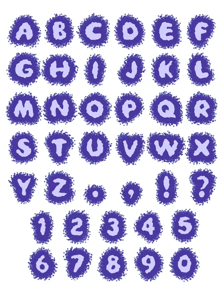 蓝色 abc 水字母表中的污点 — 图库矢量图片