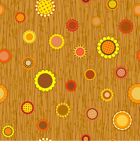 Abstract flowers seamless pattern — Stock Vector