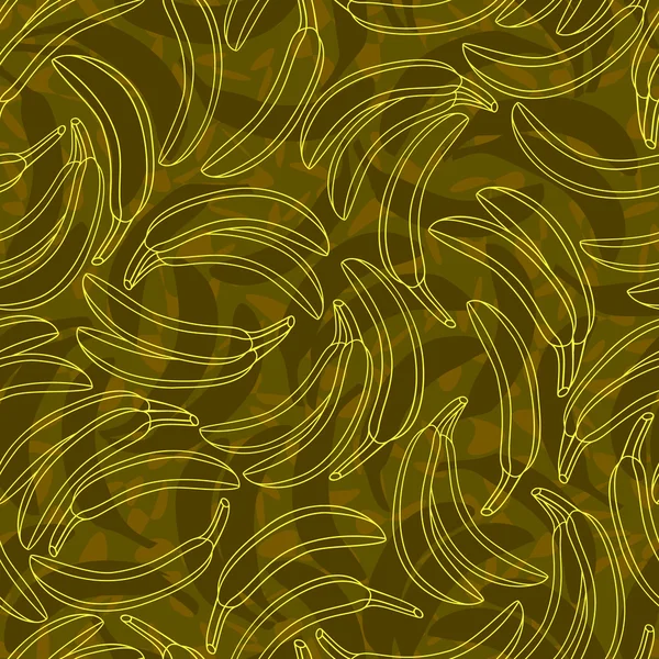 Yellow banana contour seamless — Stock Vector