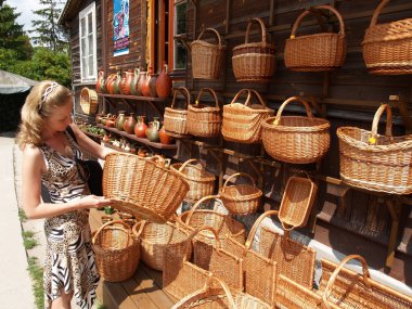 Poland. Sale of craft products in Kazimezhe Submultiple. clipart