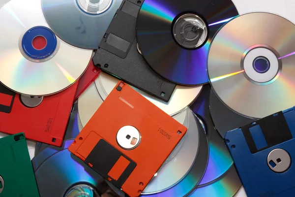 Cds with diskettes — Stock Photo, Image