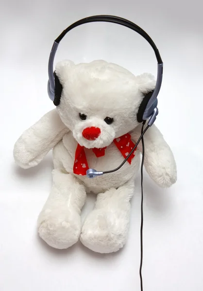 stock image Bear and headphones.