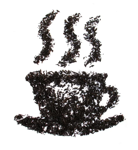 Eine Tasse Tee aus Teeblättern. das symbolische Bild. — Stockfoto
