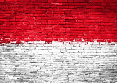 Indonesia flag painted on wall clipart