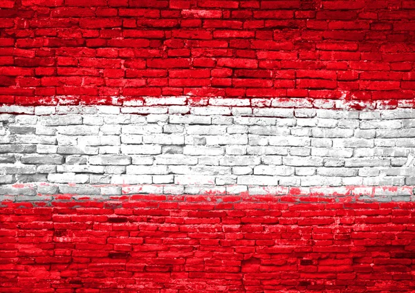 Флаг Австрии, нарисованный на стене — стоковое фото