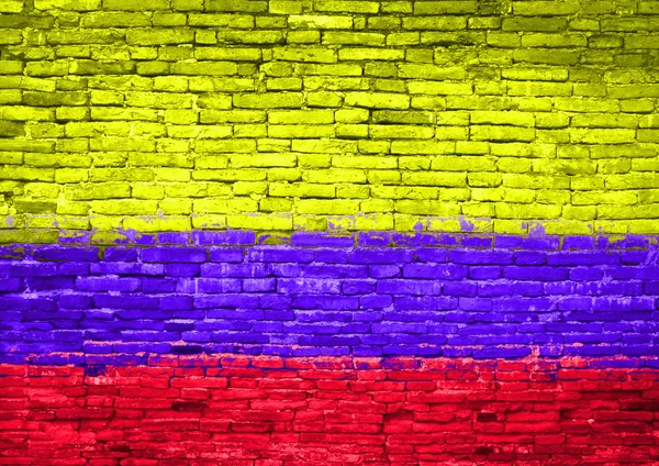stock image Colombia flag painted on wall