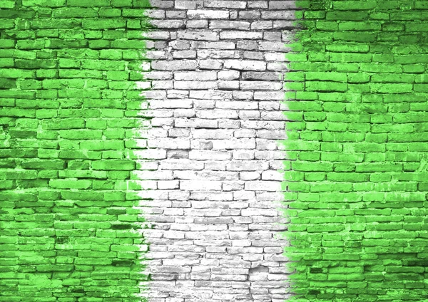 Vlajka Nigérie maloval na zdi — Stock fotografie