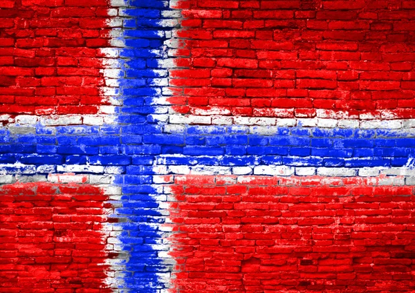 Bandera de Noruega pintada en pared —  Fotos de Stock