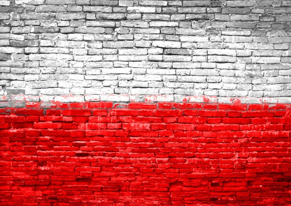 Polen flaggan målad på väggen — Stockfoto