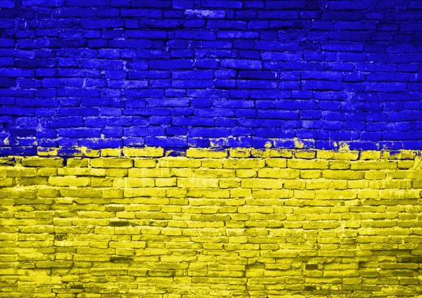 Прапор України намальовані на стіні — стокове фото