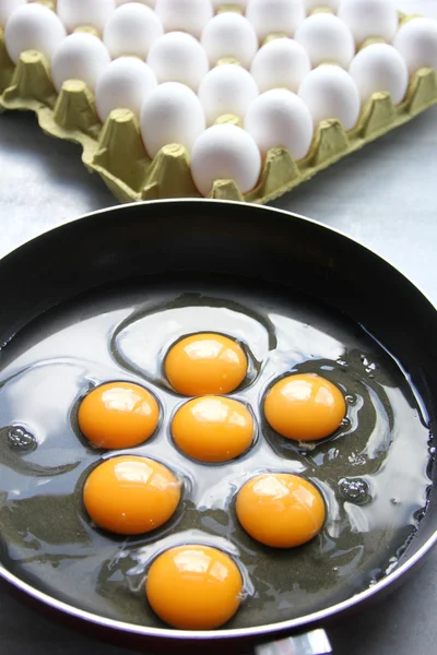 And a molded fiber egg omelet pan — Stock Photo, Image