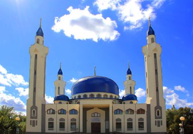 Landscape with Islam temple of the South Russia clipart