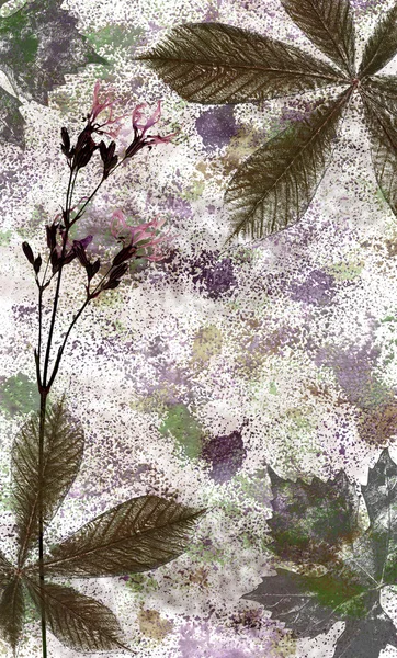 Весенний счастливый фон с цветами и листьями — стоковое фото