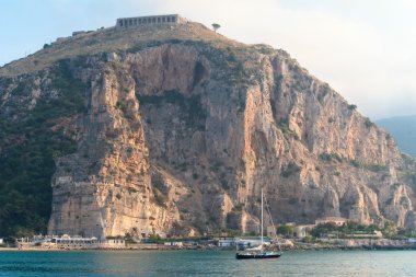 View of Terracina port, Italy in the morning clipart