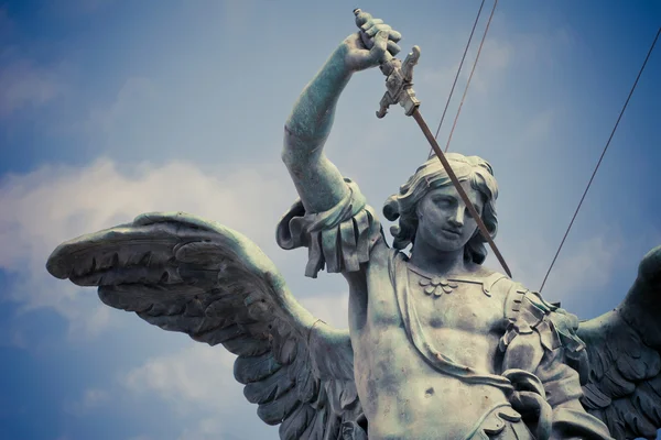 Saint Michael statue on the top of Castel Sant`Angelo — Stock Photo, Image