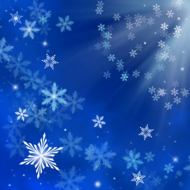 Blue christmas background with snowflakes clipart