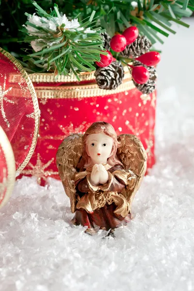 stock image Christmas decorations: praying angel figurine