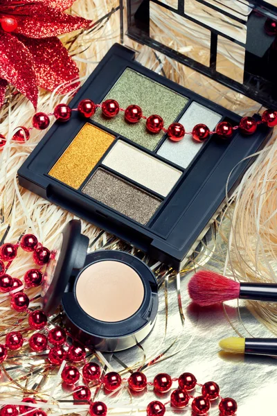 Cosmetici per trucco notte di Natale — Foto Stock