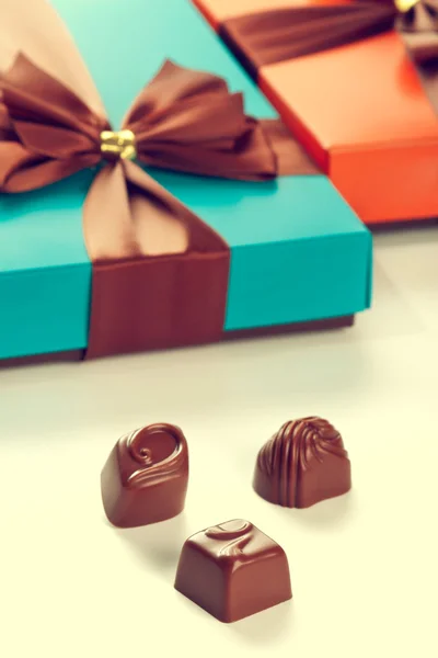 Caixas de presente de chocolates — Fotografia de Stock