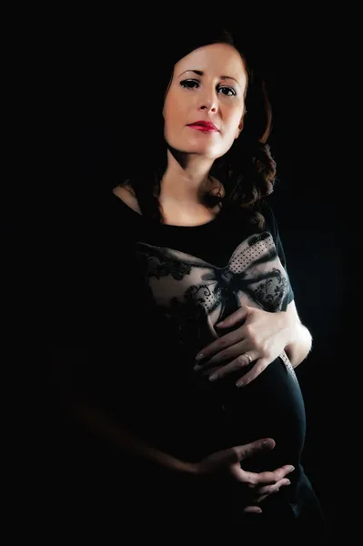 Young brunette woman pregnancy — Stock Photo, Image