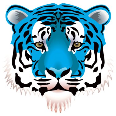 Blue tiger head