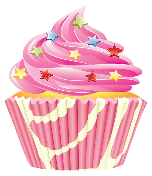 Pink cupcake ⬇ Vector Image by © dmstudio | Vector Stock 6408254