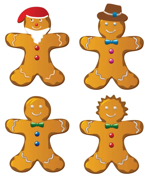 Gingerbread man is decorated in christmas suit — Stock Vector © kulyk ...