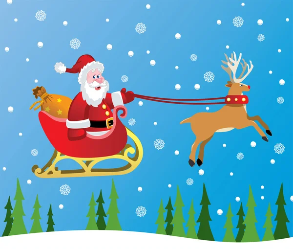 Vector santa claus and red nosed reindeer — Stock Vector © dmstudio ...