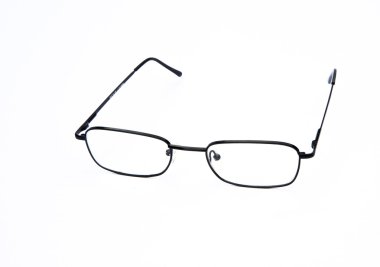 Beyaz arka plan üzerinde izole makro gözlük gözlük