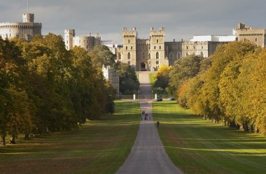 windsor castle e windsor büyük parkta uzun yürüyüş boyunca incelendi