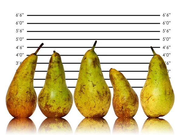 stock image Unique healthy eating image of fruit on police id line up