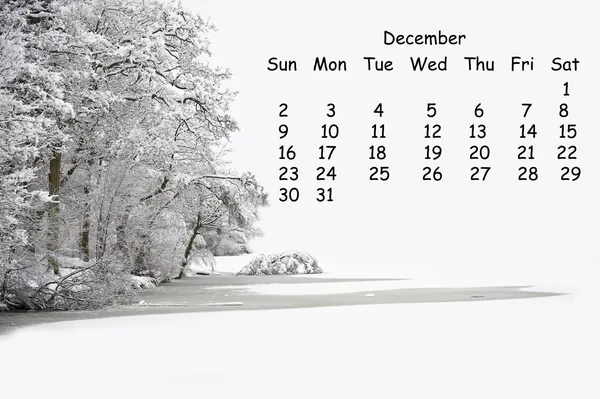 English landscape 2012 calendar page December — Stock Photo, Image