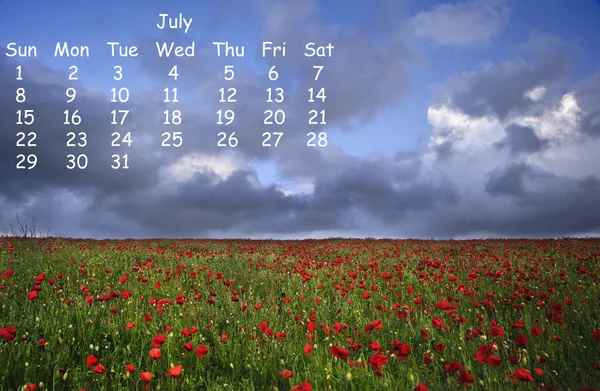 Paisaje inglés 2012 calendario página julio —  Fotos de Stock