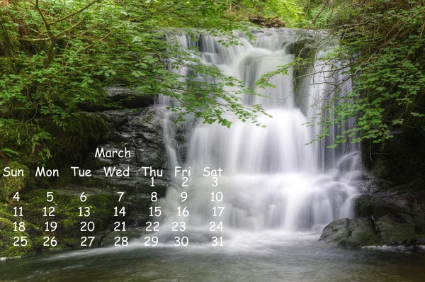 English landscape 2012 calendar page March — Stock Photo, Image