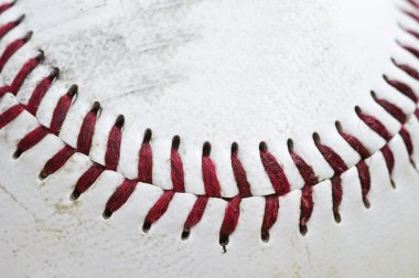 Close up macro of used baseball stitching clipart