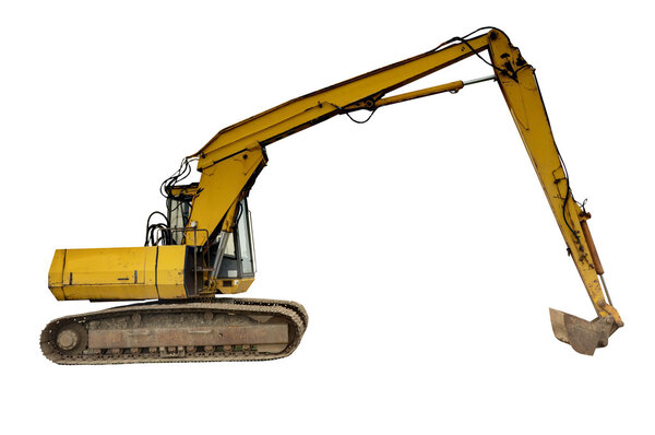 Excavator digger isolated on white background