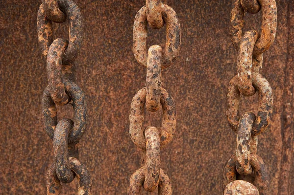 Primer plano de viejas cadenas oxidadas textura fondo —  Fotos de Stock