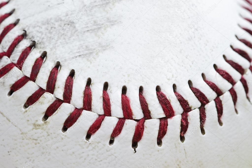 Old Vintage Baseball Background. Shallow focus Stock Photo