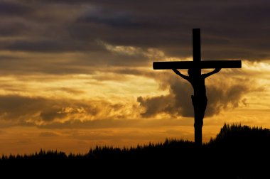 Jesus Christ Crucifixion on Good Friday Silhouette clipart