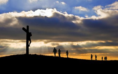 Jesus Christ Crucifixion on Good Friday Silhouette with w clipart