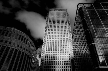 Dramatic high contrast black and white business concept image clipart