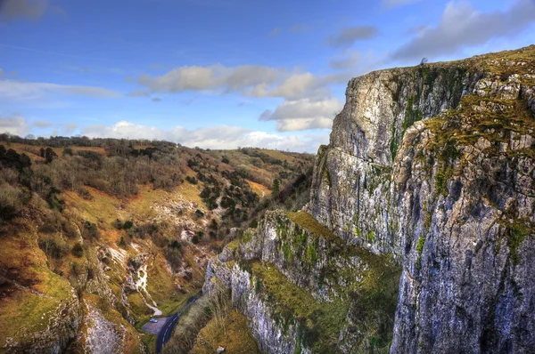 stock image Stunning landscape across top of ancient mountain gorge with bea