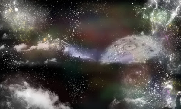 Uzaydan güneş sistemi galaxy arka plan — Stok fotoğraf