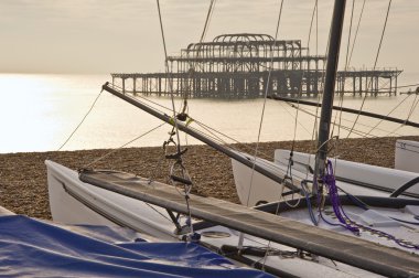 sahipsiz Victoria pier mast görüntülenebilir ve gemisinin karaya