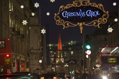 Londra Regent street Noel ışıkları